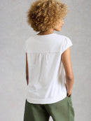 Amelia Embroidery Top - Brillant White