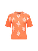 Imelda Ditsy Floral T-Shirt - Paradise Orange & Porcelain