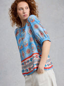 Alexa Shell Top - Blue Print