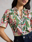 Annie Jersey Shirt - Ivory Print