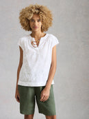 Amelia Embroidery Top - Brillant White