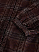 Lana Check Cord Top - Brown Multi