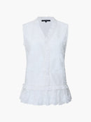 Vani Peplum Top - Linen White