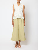 Vani Peplum Top - Linen White