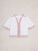 Lizzie Embroidered Top - Ivory