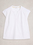 Amelia Embroidery Top - Brillant White