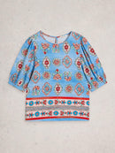 Alexa Shell Top - Blue Print