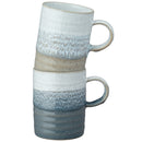 Kiln Accents Set of 2 Ridge Mugs Taupe & Slate