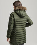 Fuji Hood Mid Len Puffer Jacket - Dark Moss Green