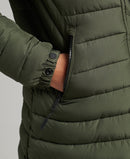Fuji Hood Mid Len Puffer Jacket - Dark Moss Green