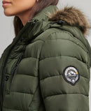 Fuji Hood Mid Len Puffer Jacket - Dark Moss Green