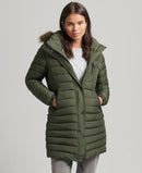 Fuji Hood Mid Len Puffer Jacket - Dark Moss Green