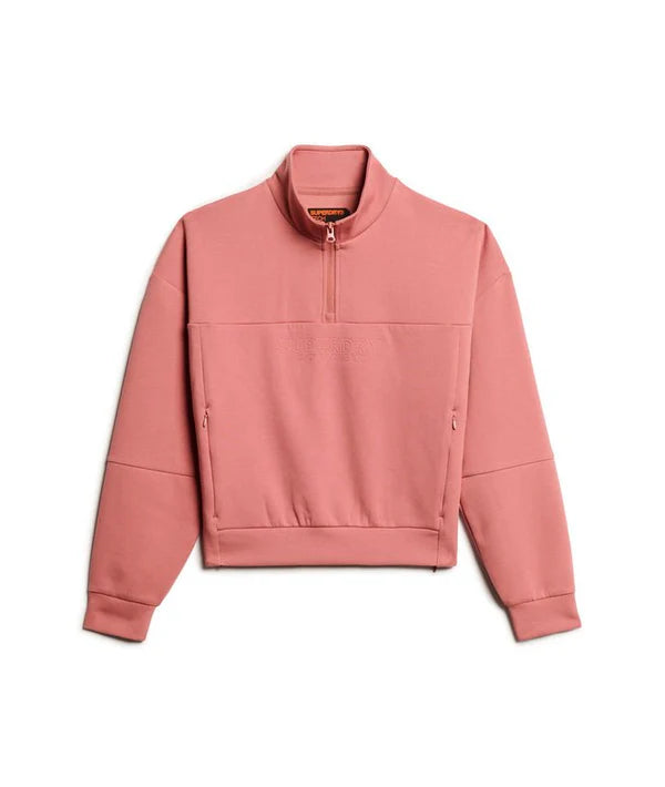SportTech Relaxed 1/2 Zip Sweat - Withered Rose