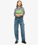 Neon Vl Emb Graphic Hoodie - Mid Grey