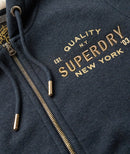 Luxe Metallic Logo Ziphood - Trench Navy Marl