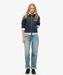 Luxe Metallic Logo Ziphood - Trench Navy Marl