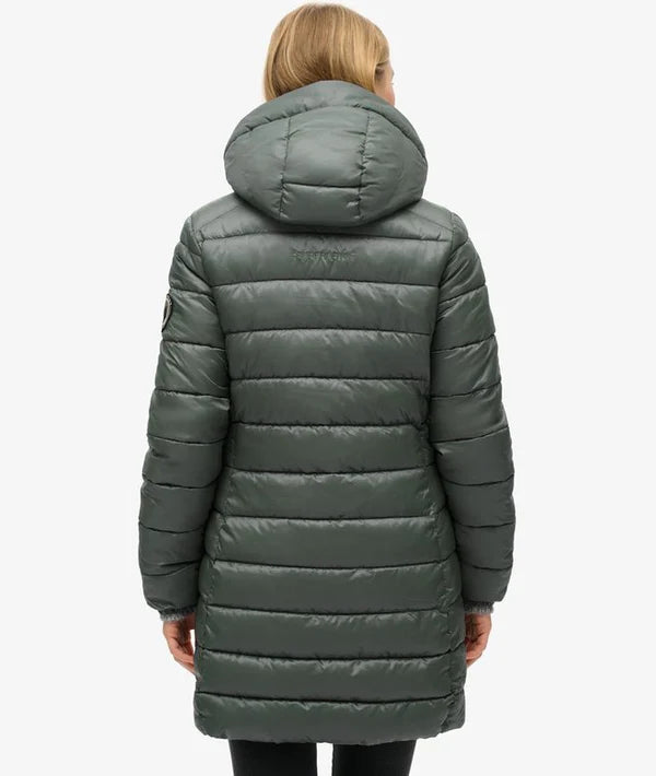 Hooded Fuji Mid Padded Jacket - Stormy Weather Blue