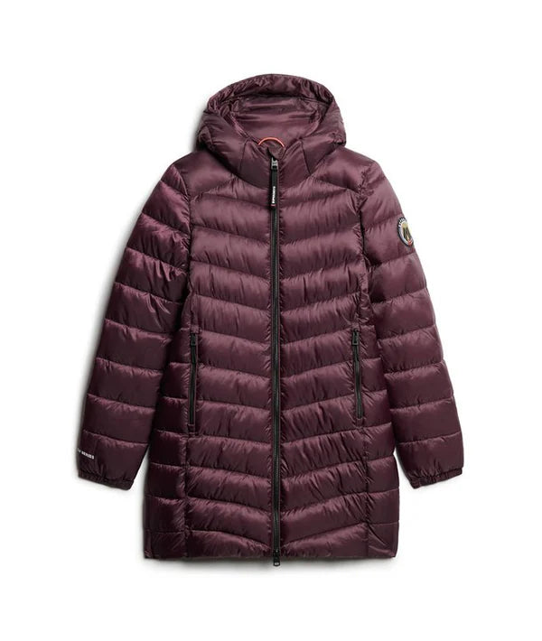 Hooded Fuji Mid Padded Jacket - Smoky Aubergine Purple