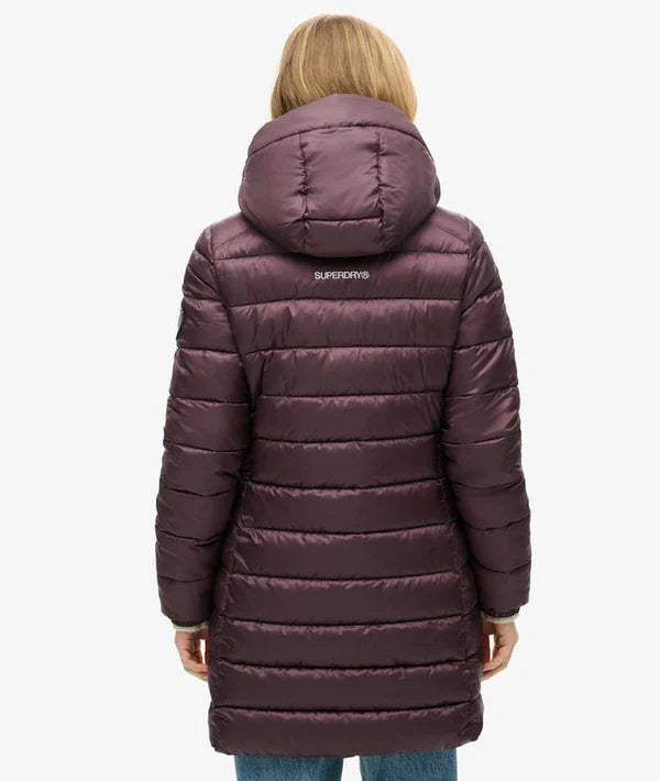 Hooded Fuji Mid Padded Jacket - Smoky Aubergine Purple