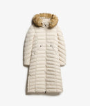 Fuji FauxFur Hood Longline Coat - Rainy Day Grey
