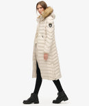 Fuji FauxFur Hood Longline Coat - Rainy Day Grey