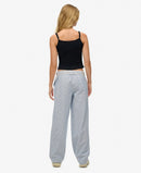 Cotton Stripe Elastic Trouser - Azure Blue Stripe Oxford