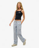 Cotton Stripe Elastic Trouser - Azure Blue Stripe Oxford