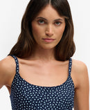 Printed Cami Maxi Dress - Navy Blue Ditsy Hearts