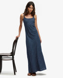 Printed Cami Maxi Dress - Navy Blue Ditsy Hearts