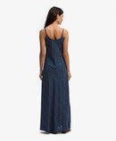 Printed Cami Maxi Dress - Navy Blue Ditsy Hearts