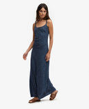 Printed Cami Maxi Dress - Navy Blue Ditsy Hearts