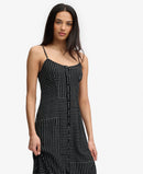 Print Cami Midi Dress - Black Dot Row Print