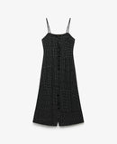Print Cami Midi Dress - Black Dot Row Print