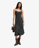 Print Cami Midi Dress - Black Dot Row Print