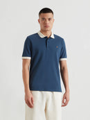 Clement Textured Polo Shirt - Aegean Blue