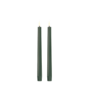 2 Pack Led Taper Candle 25cm - Olive Green