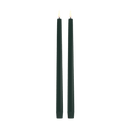 2 Pack Led Taper Candle 32cm - Pine Green