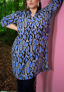 Valera 3 Abstract Print Tunic - Amparo Blue Combi