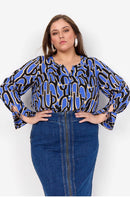 Valera 2 Abstract Print Blouse - Amparo Blue Combi