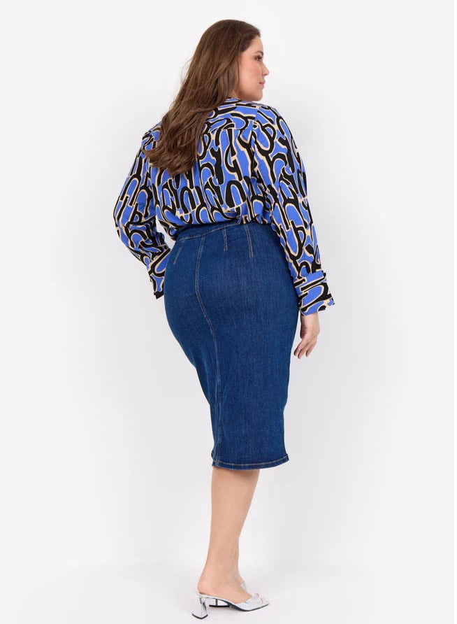 Valera 2 Abstract Print Blouse - Amparo Blue Combi