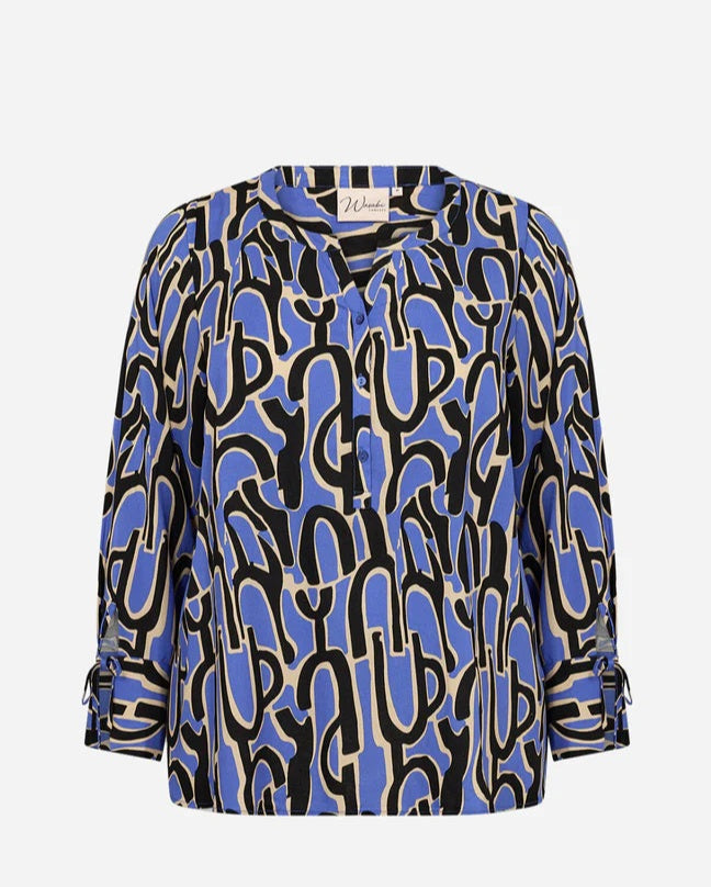 Valera 2 Abstract Print Blouse - Amparo Blue Combi