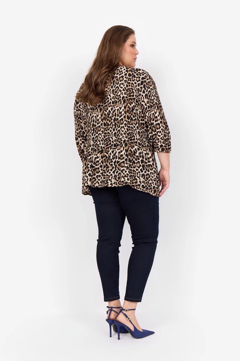 Vanja 1 Animal Print Blouse - Desert Brown