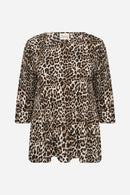 Vanja 1 Animal Print Blouse - Desert Brown