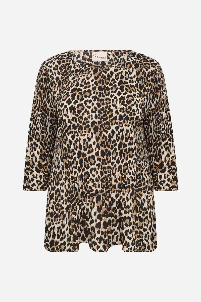 Vanja 1 Animal Print Blouse - Desert Brown