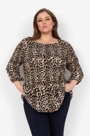 Vanja 1 Animal Print Blouse - Desert Brown