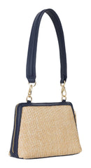 Demetra Cross Body Bag - Natural & Blue