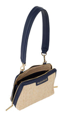 Demetra Cross Body Bag - Natural & Blue