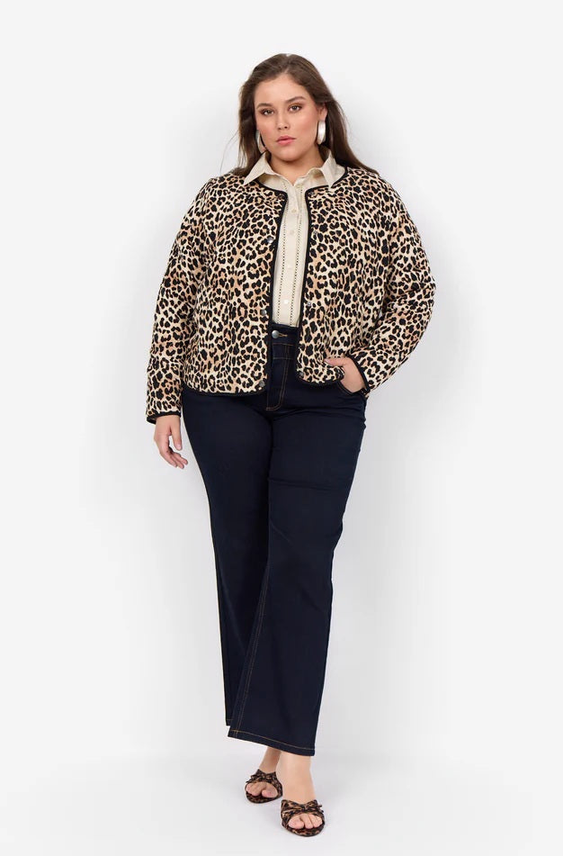 Vendela 1 Leopard Print Jacket - Sand Combi