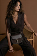 Venetia Saddle Crossbody - Chocolate