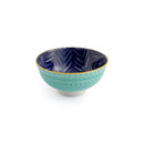 Indigo Chevron Stoneware Nibble Bowl - 12cm